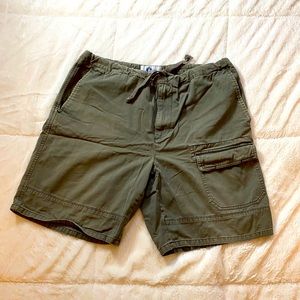 ArmyGreen Cargo Drawstring Shorts sz M 100% cotton